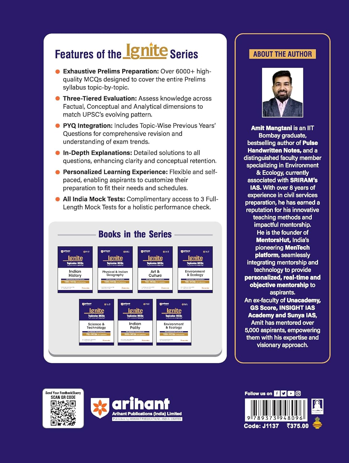 Arihant - Ignite Topicwise Physical & Indian Geography (1000+MCQs with Explanations) English Medium