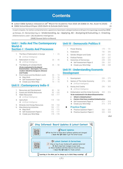 Oswaal CBSE Question Bank Class 10 Social Science |