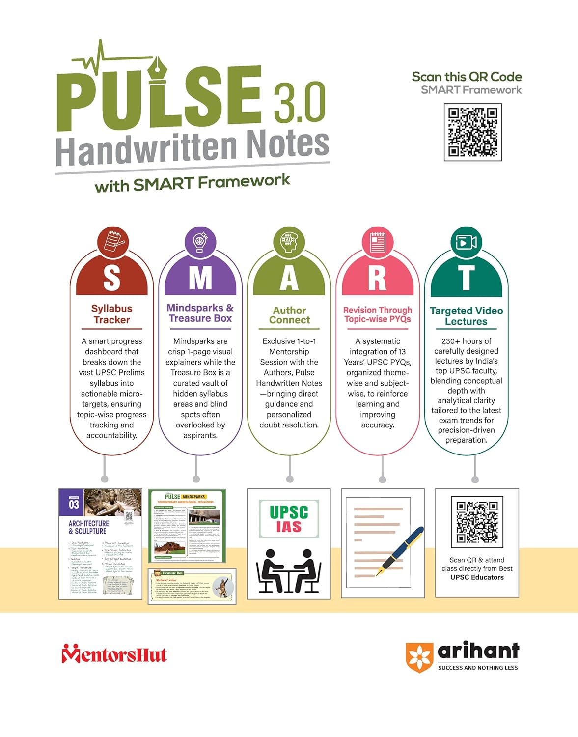Arihant - PULSE 3.0 UPSC Prelims 2026 Handwritten Notes – Art & Culture | English Medium