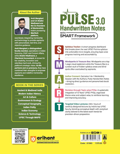 Arihant - PULSE 3.0 UPSC Prelims 2026 Handwritten Notes – Ancient & Medieval India | English Medium