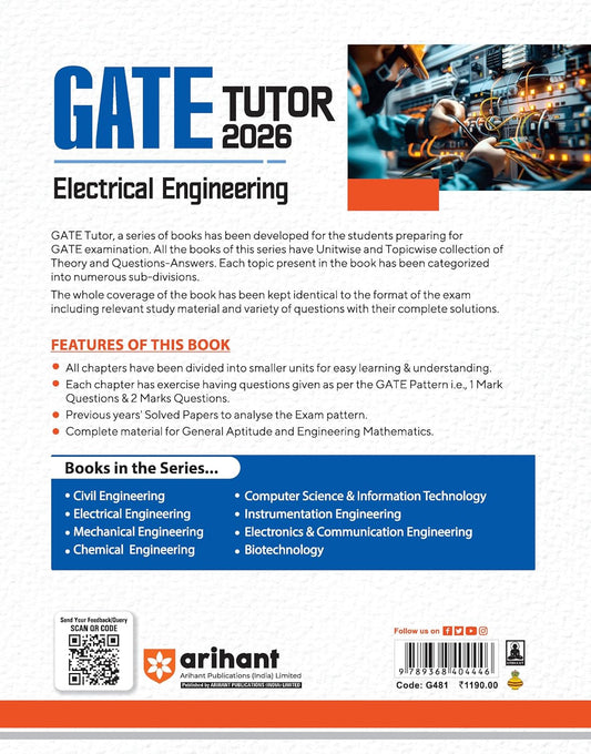 Arihant GATE TUTOR -2026 Electrical Engineering (Hindi) By-Prashant Bharti, Er. Bhavin Juneja Gaurav Goel