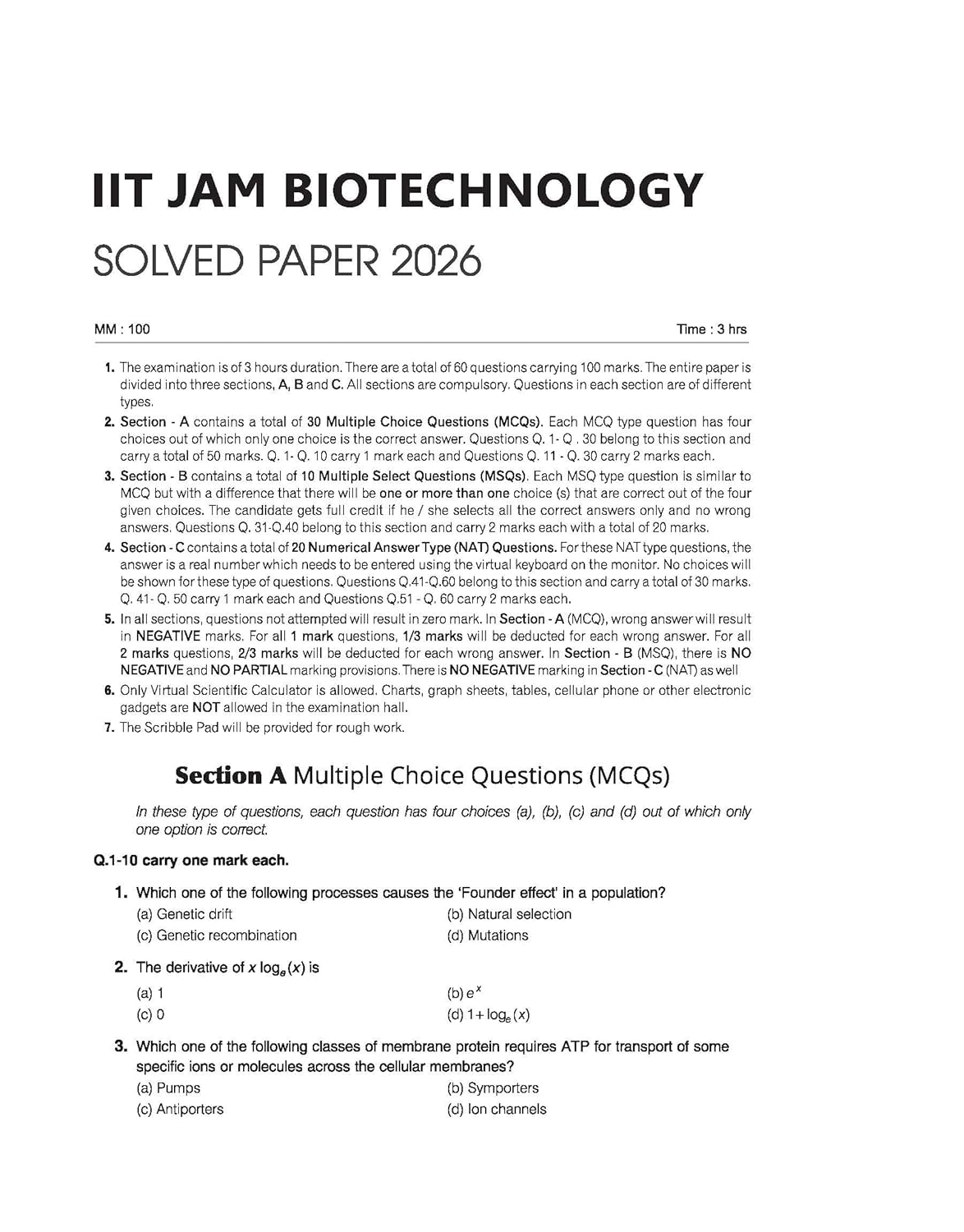 Arihant IIT JAM Biotechnology Solved Papers 3 Practice Sets Edition 2026 (English Medium)