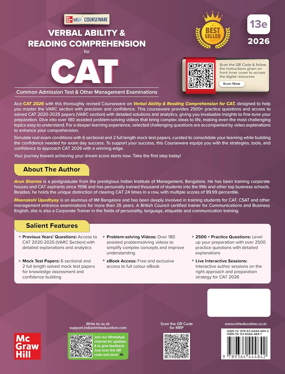 TMH Verbal Ability & Reading Comprehension by Arun Sharma 13th Edition  | English Medium