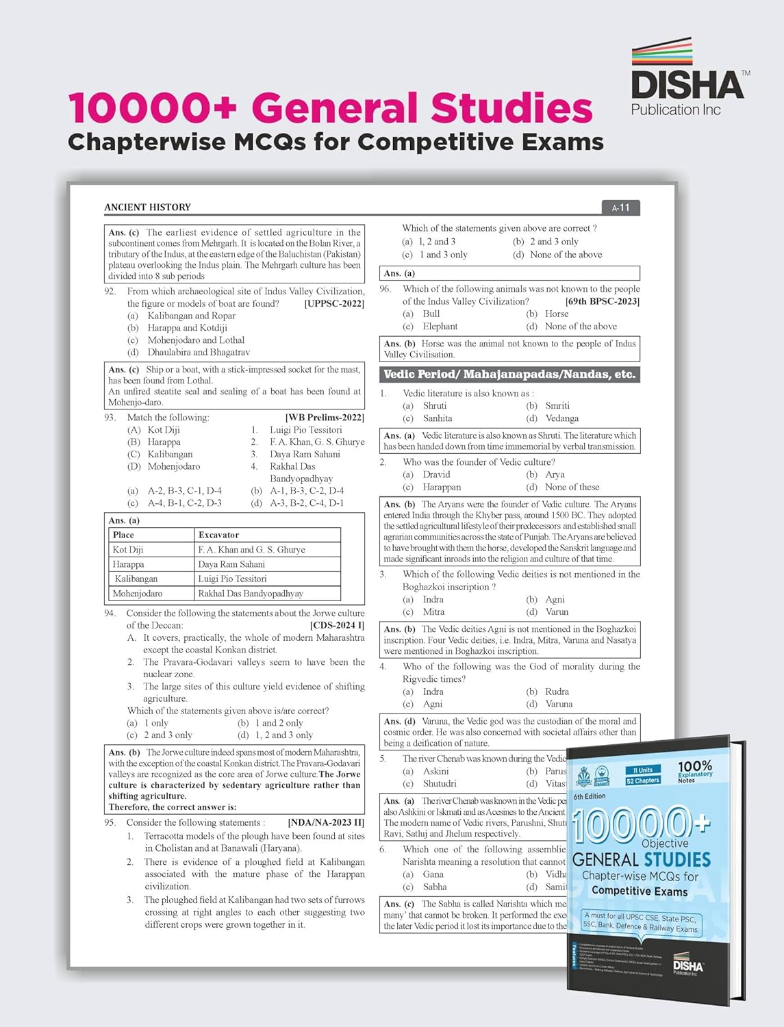 Disha - 10000+Objective General Studies | Chapter-wise MCQs (6th Edition) English Medium