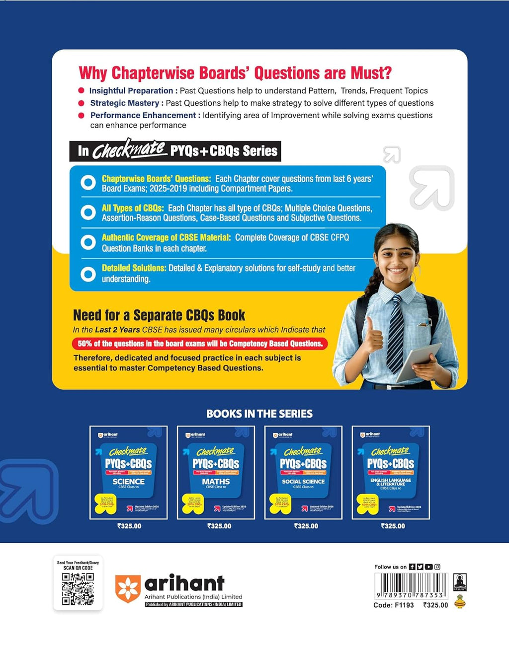 Arihant Checkmate PYQs + CBQs Social Science Class 10 (Updated Edition 2026) English Medium