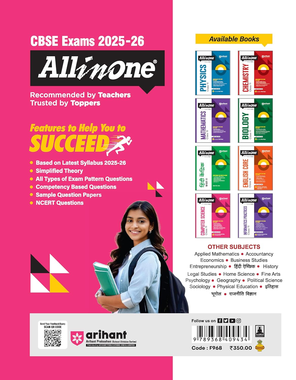 Arihant All in One Computer Science Class 11 CBSE Exams 2025–26 | Latest Syllabus (English Medium)