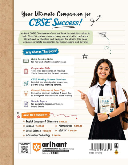 Arihant CBSE Chapterwise Question Bank Science Class 10th (2026–2016) Edition 2027 (English Medium)