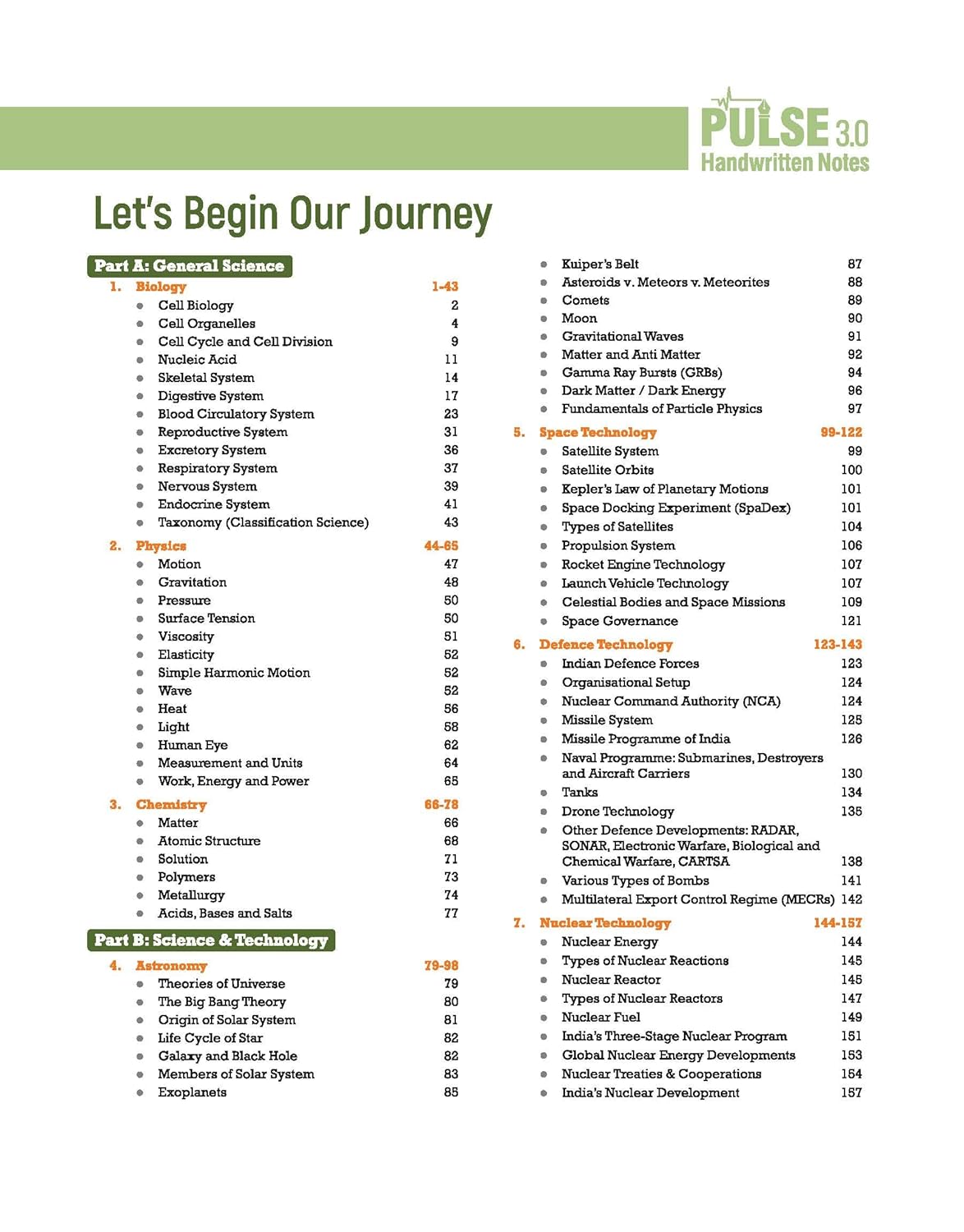 Arihant - PULSE 3.0 UPSC Prelims 2026 Handwritten Notes – Science & Technology | English Medium
