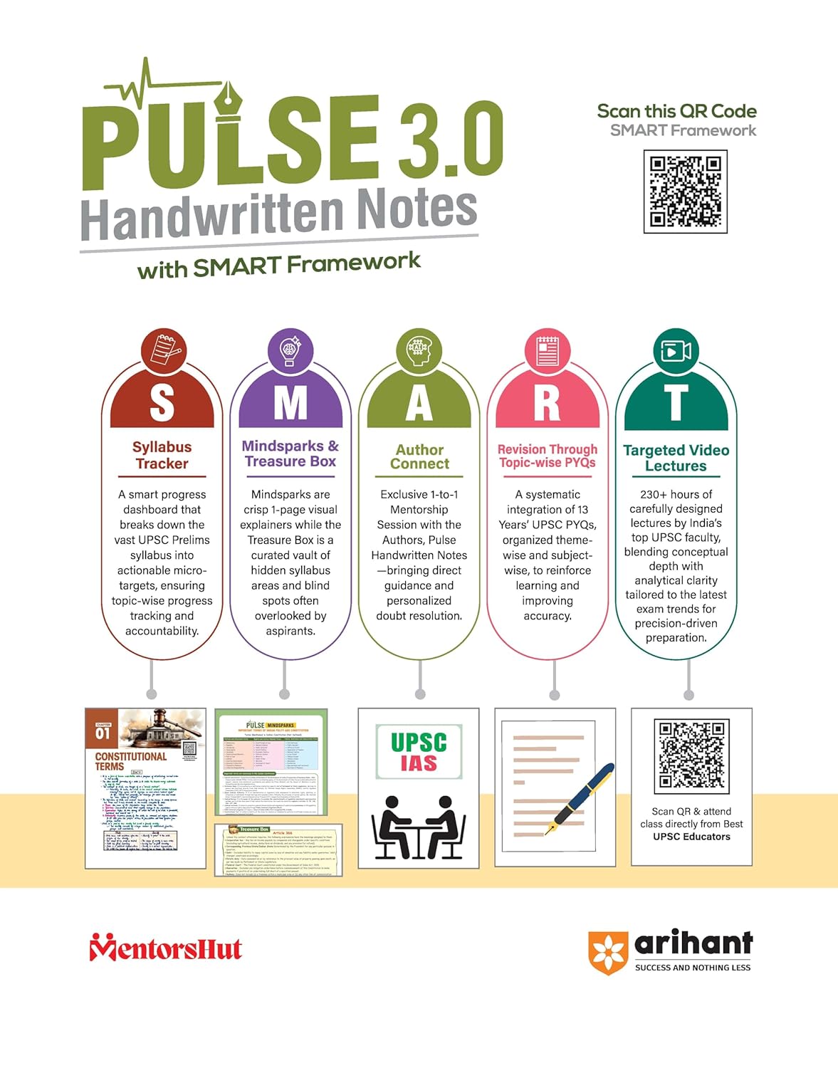 Arihant - PULSE 3.0 UPSC Prelims 2026 Handwritten Notes – Indian Polity | English Medium