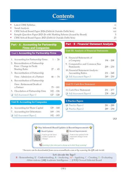 Oswaal CBSE Class 12 Accountancy Question Bank (2017–2026) | Chapter & Topic-wise Solved Papers  | Includes 2026 Papers | Latest Syllabus 2027| For 2027 Exam