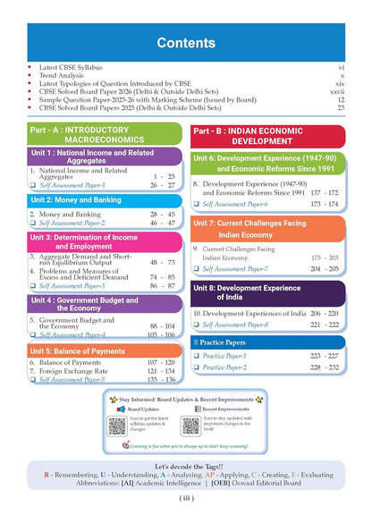 Oswaal CBSE Class 12 Economics Question Bank (2017–2026) | Chapter & Topic-wise Solved Papers | Includes 2026 Papers | Latest Syllabus 2027 | For 2027 Exam