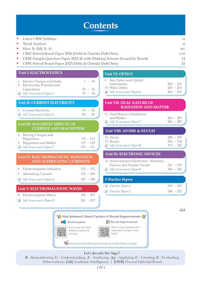 Oswaal CBSE Class 12 Physics Question Bank (2017–2026) | Chapter & Topic-wise Solved Papers | Includes 2026 Papers  | Latest Syllabus 2027|  For 2027 Exam  | English Medium
