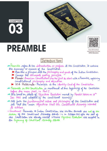 Arihant - PULSE 3.0 UPSC Prelims 2026 Handwritten Notes – Indian Polity | English Medium