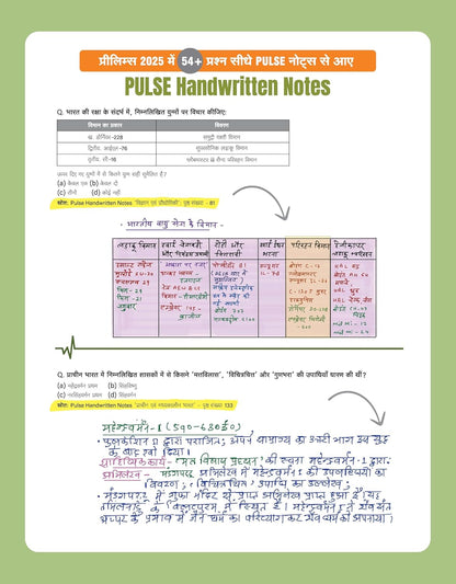 Arihant - PULSE 3.0 UPSC Prelims 2026 Handwritten Notes Maps Dwara UPSC | Hindi Medium