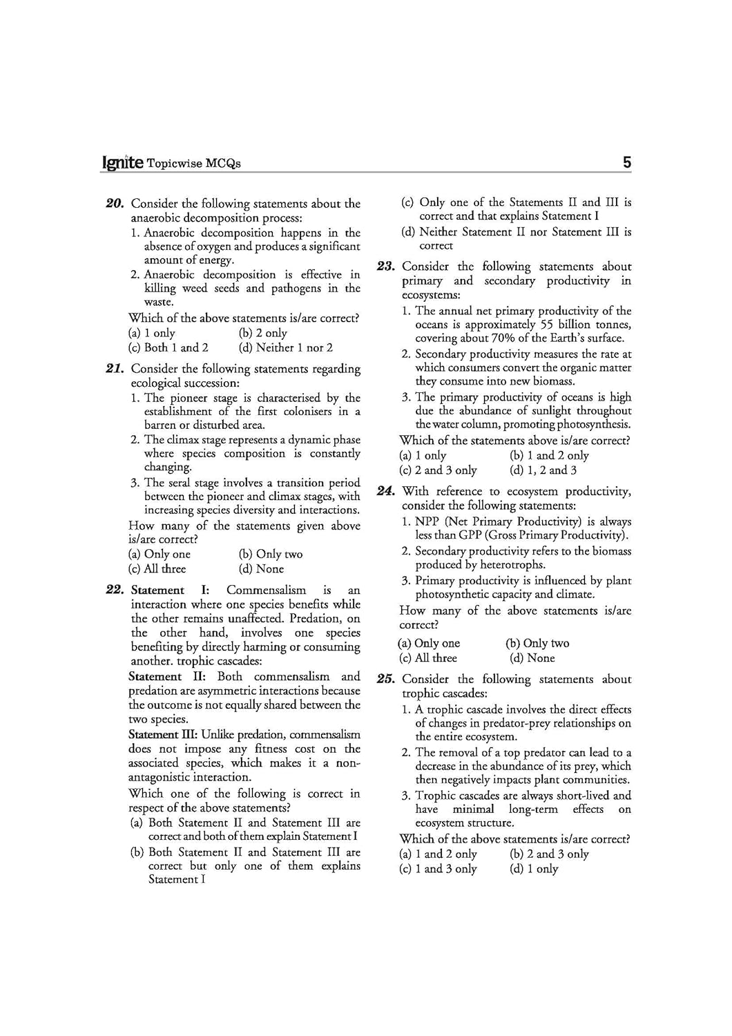 Arihant - Ignite Topicwise Environment & Ecology (750+MCQs with Explanations) English Medium