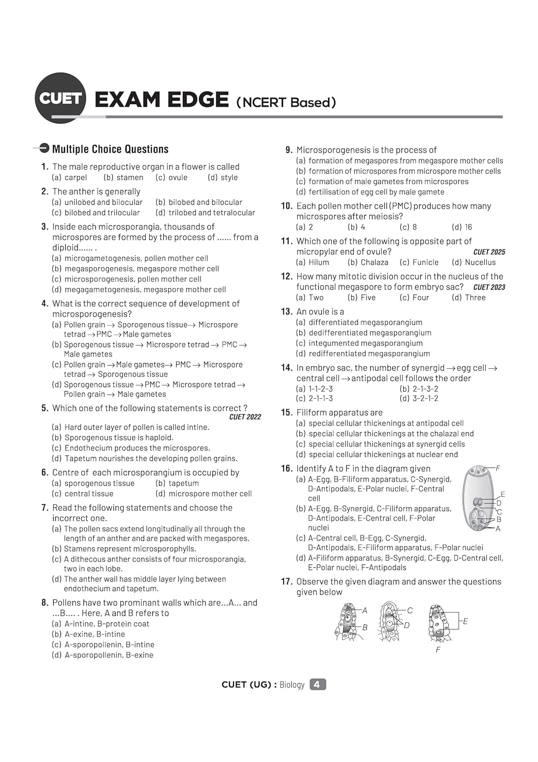 Arihant CUET UG 2026 Biology Chapterwise Notes & Question Bank | English Medium