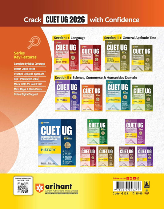 Arihant - CUET UG 2026 Chemistry | Chapterwise Notes Question Bank | English Medium