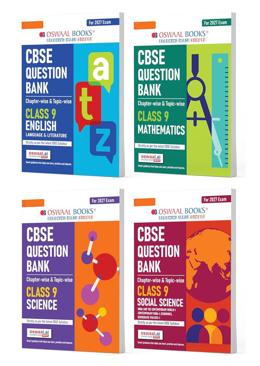Oswaal Books CBSE Question Bank Class 9 Combo Set – English, Mathematics, Science & Social Science For 2027 Exam (English Medium)