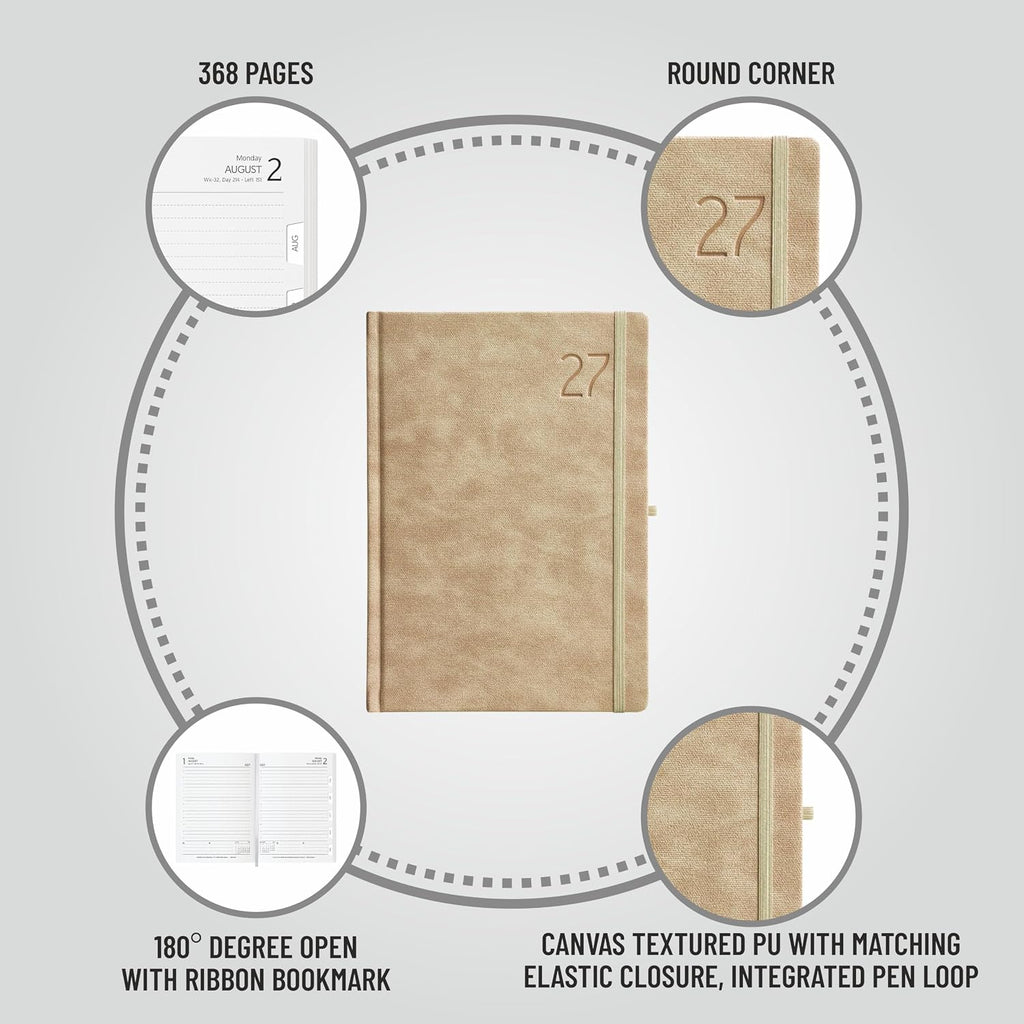 Anupam Blaze 2027 Premium A5 Diary | Luxury Diwali & Corporate Gift | Beige