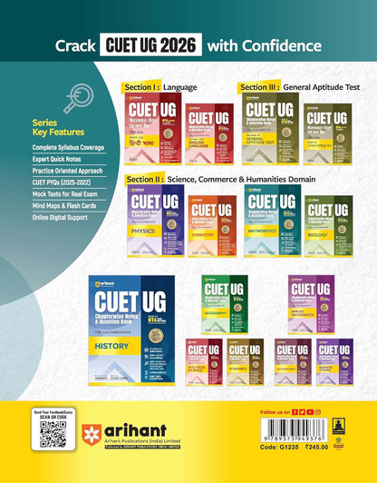 Arihant CUET UG 2026 Mathematics | Chapterwise Notes & Question Bank | English Medium