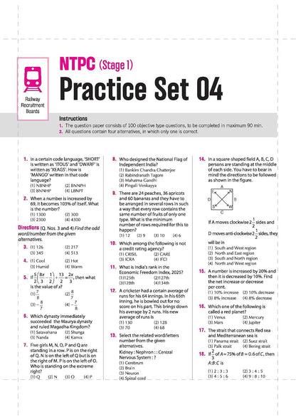 Arihant RRBs NTPC 30 Practice Sets CBT (Stage I) 2025–26 | English Medium
