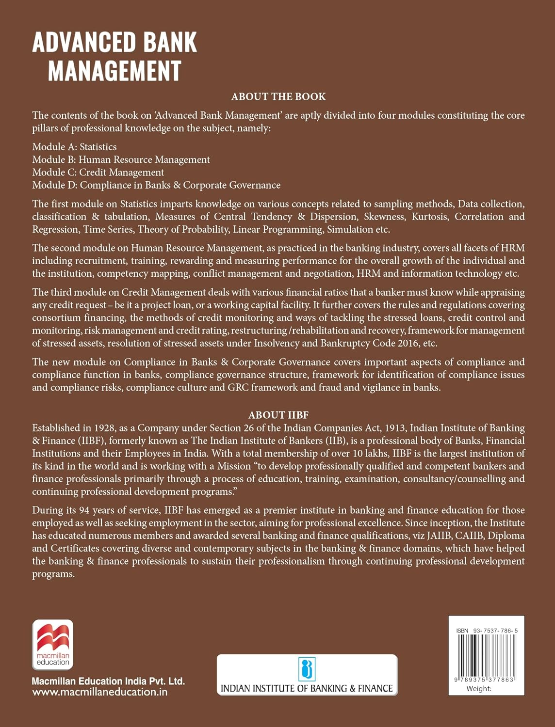 IIBF Advanced Bank Management (English Medium)