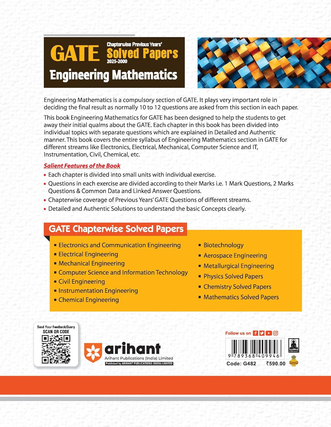 Arihant GATE Engineering Mathematics Chapterwise Previous Years’ Solved Papers By-Abhinav Goel, Suraj Singh ( English)