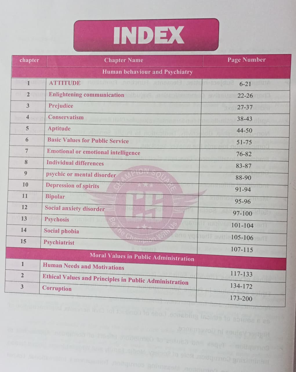Champion MPPSC Main Paper-4 , part-A , unit-3&4 Human Behaviour & Psychotherapy, Moral Values in Public Administration (Ethics) (English Medium)