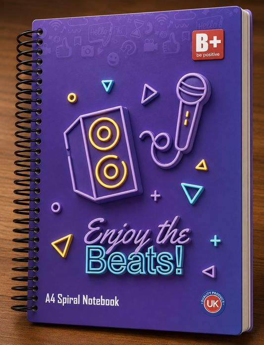 B+ Be Positive A4 Spiral Notebook – 500 Pages (Ruled)
