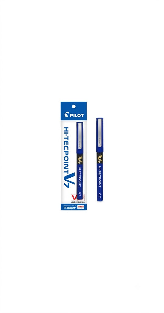 Pilot Hi-Tecpoint V7 Roller Pen – Blue Ink, Smooth Writing