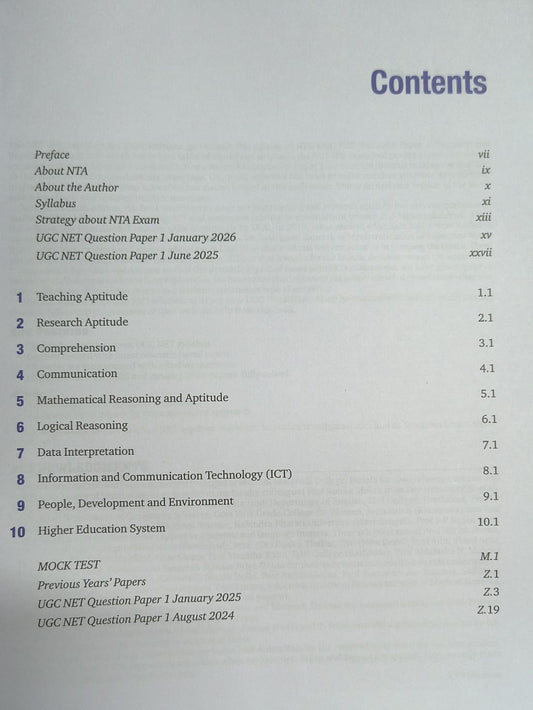 Pearson - NTA/UGC Teaching and Research Aptitude 2026 (Paper-1) by K.V.S. Madaan (10th Edition) English Medium