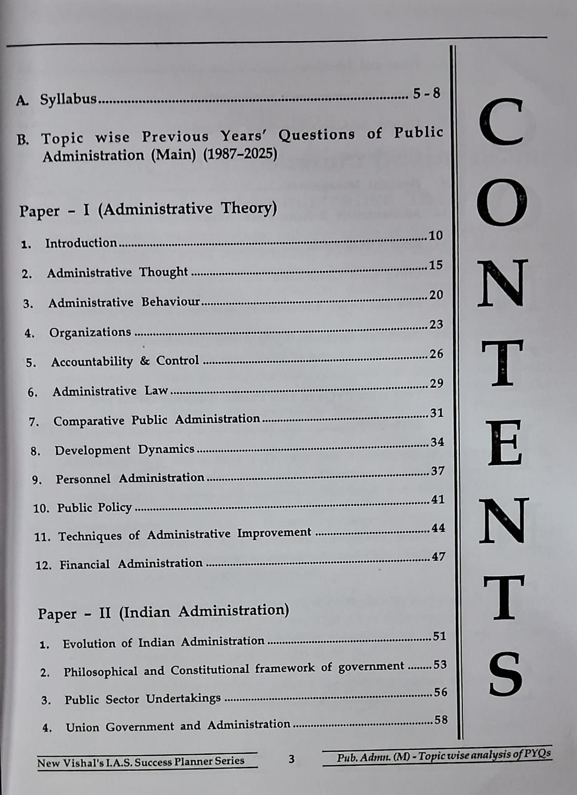 New Vishal - IAS Mains Public Administration – Topic‑wise Unsolved Previous Years | English Medium