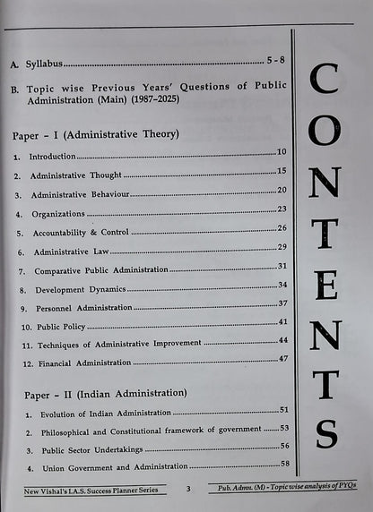 New Vishal - IAS Mains Public Administration – Topic‑wise Unsolved Previous Years | English Medium