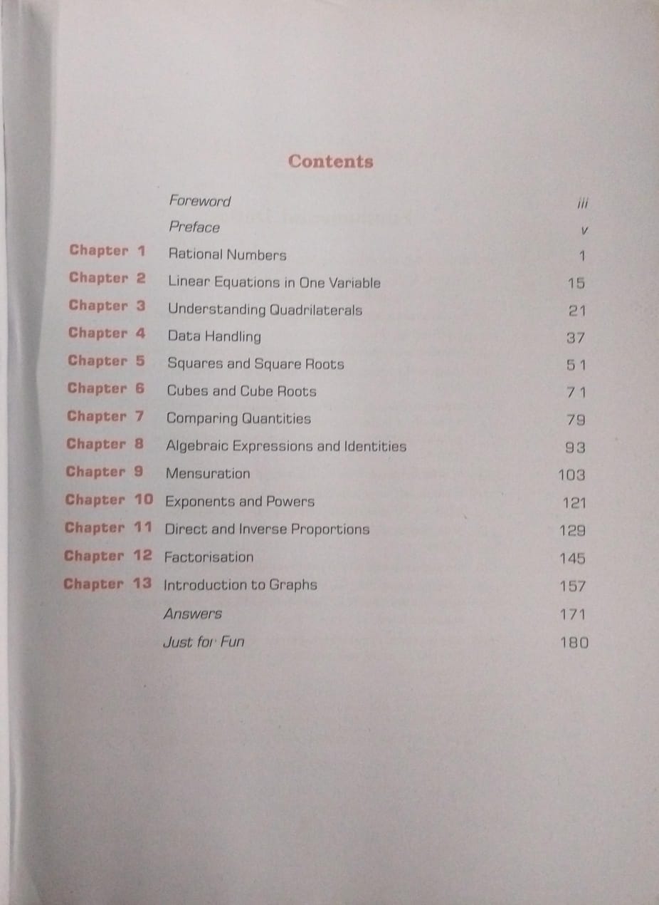 NCERT Mathematics – Class 8 (English Medium)
