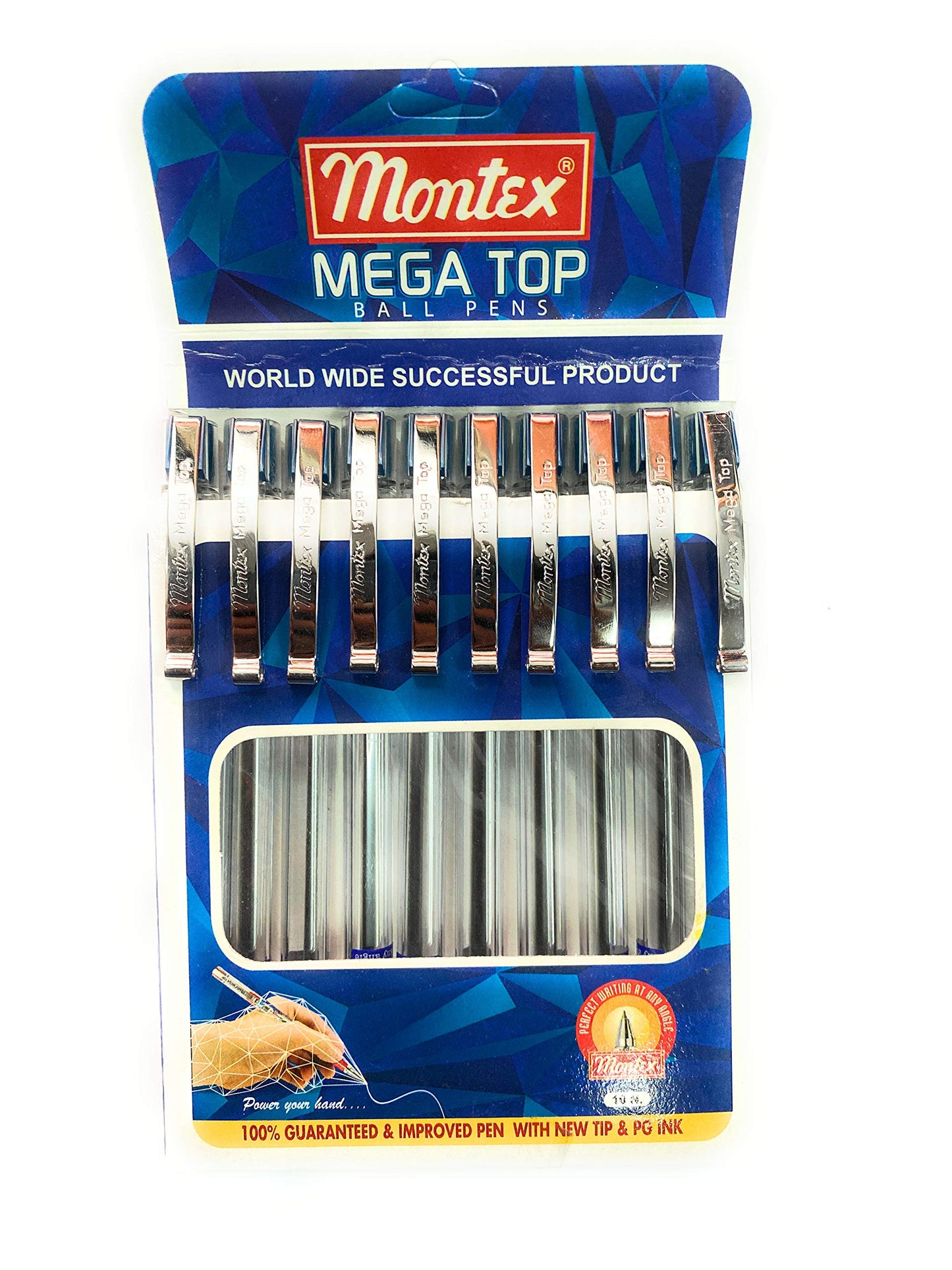 Montex Mega Top Ball Pen – 10 Piece Pack (Blue Ink)