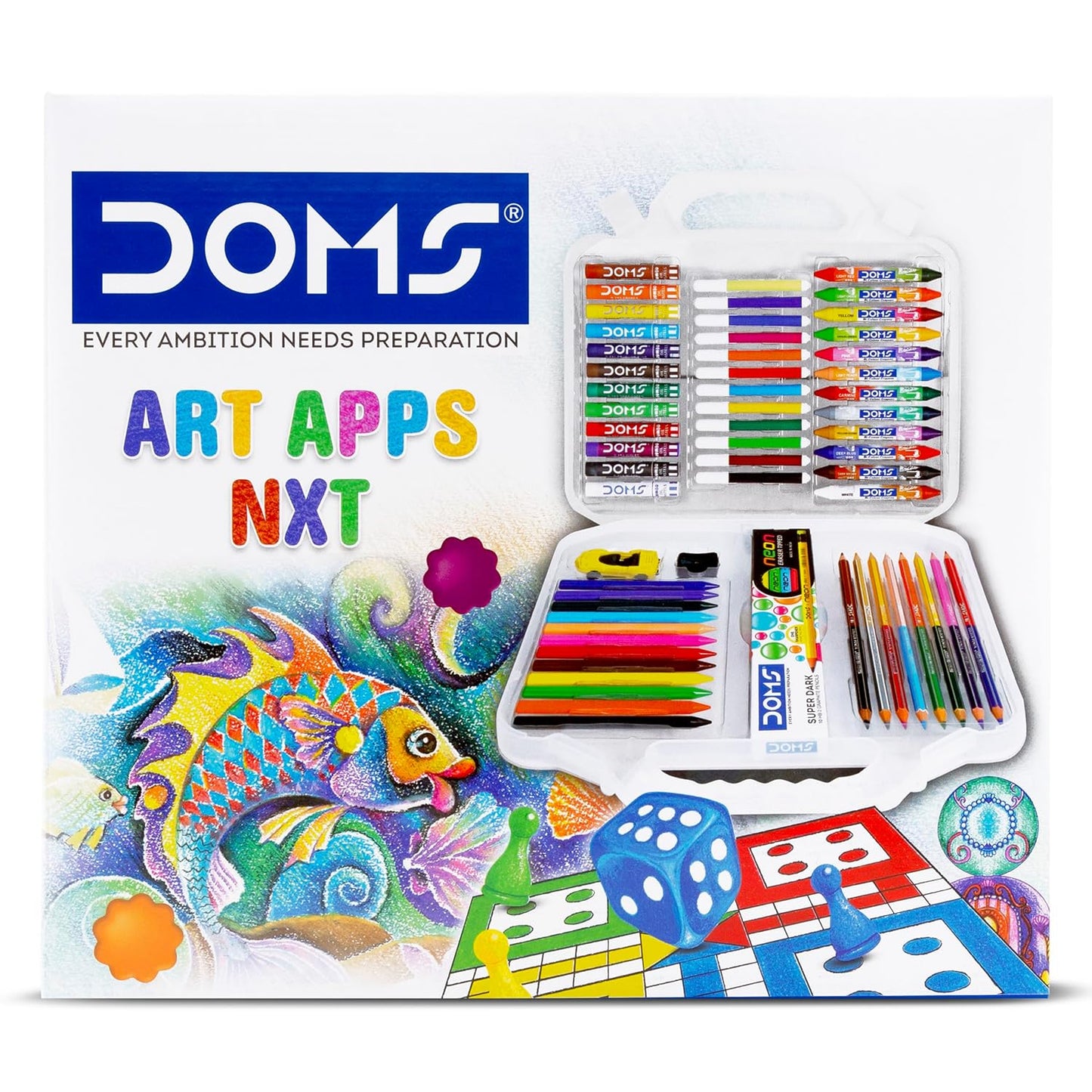 Doms Art Apps Nxt Kit With Plastic Carry Case (Combination of 9)