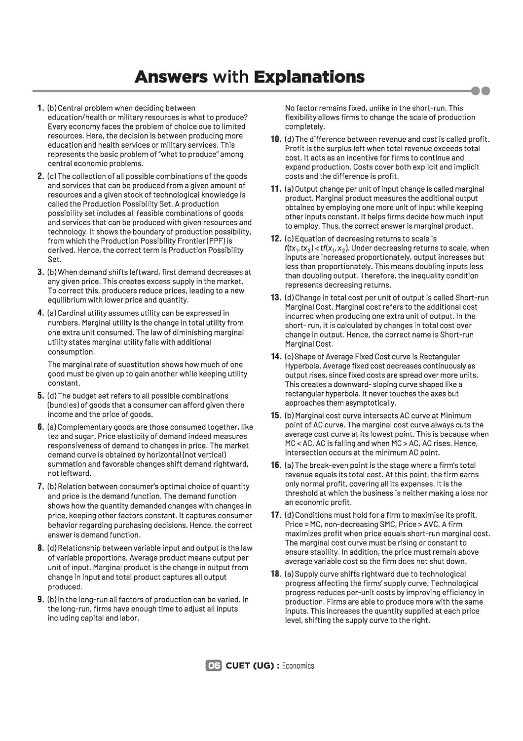 Arihant CUET UG 2026 Economics Chapterwise Notes & Question Bank | English Medium