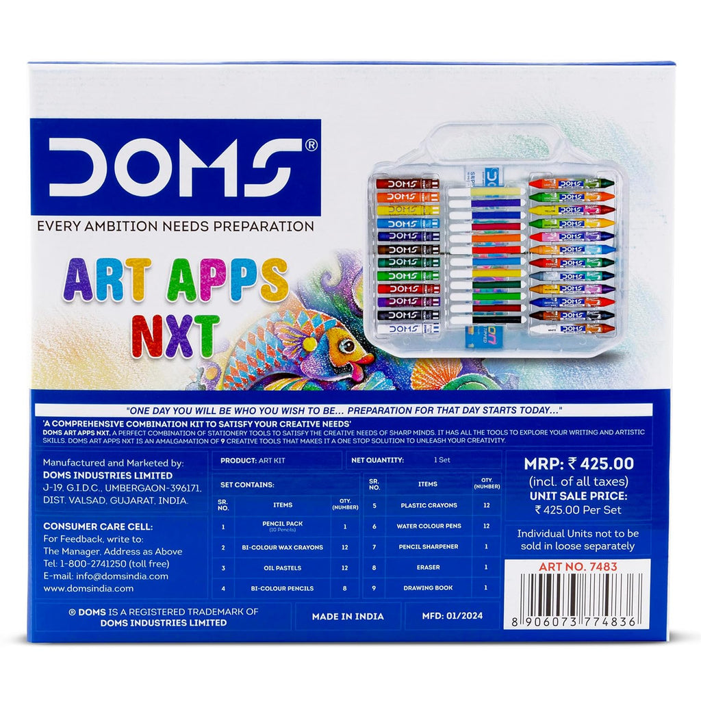 Doms Art Apps Nxt Kit With Plastic Carry Case (Combination of 9)