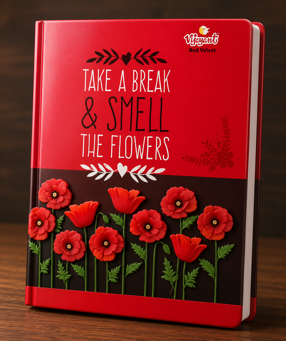 Vijayshri Red Velvet Notebook (20.2 × 28.8 cm) – 380 Pages