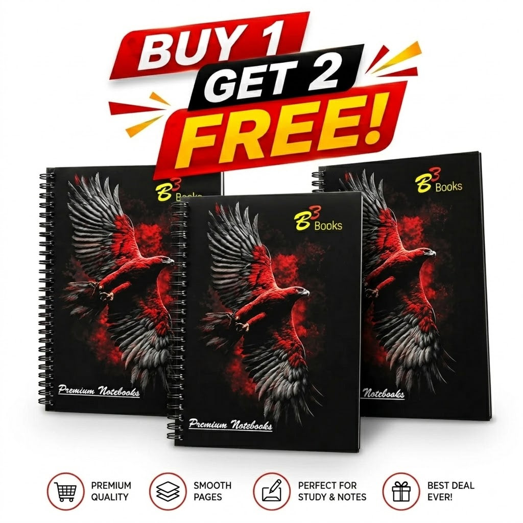 Buy 1  Get 2 FREE on B3 Books Premium Spiral Notebooks 200 Pages
