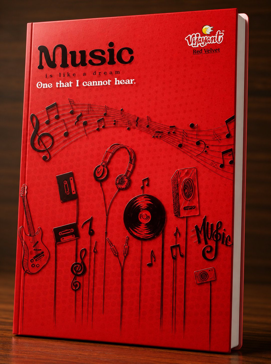 Vijayshri Red Velvet Notebook (20.2 × 28.8 cm) – 116 Pages