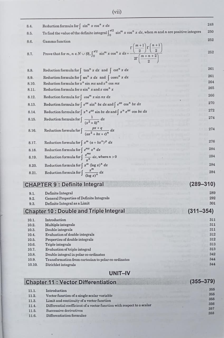 Shree Shiksha Basic Calculus & Vector Calculus  B.Sc. 1st Year (M.P.) Minor-I By Dr. H.K. Pathak (English Medium)