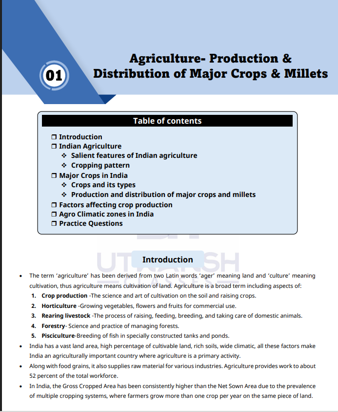 (Xerox)Utkarsh Agriculture and Water Resources MPPSC Mains Paper 1 Part B Unit 02(English Medium)
