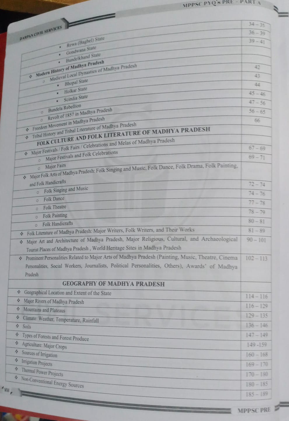 Darpan MPPSC PYQ’s Previous Year Questions PRE + Part A  3rd Edition (English Medium))