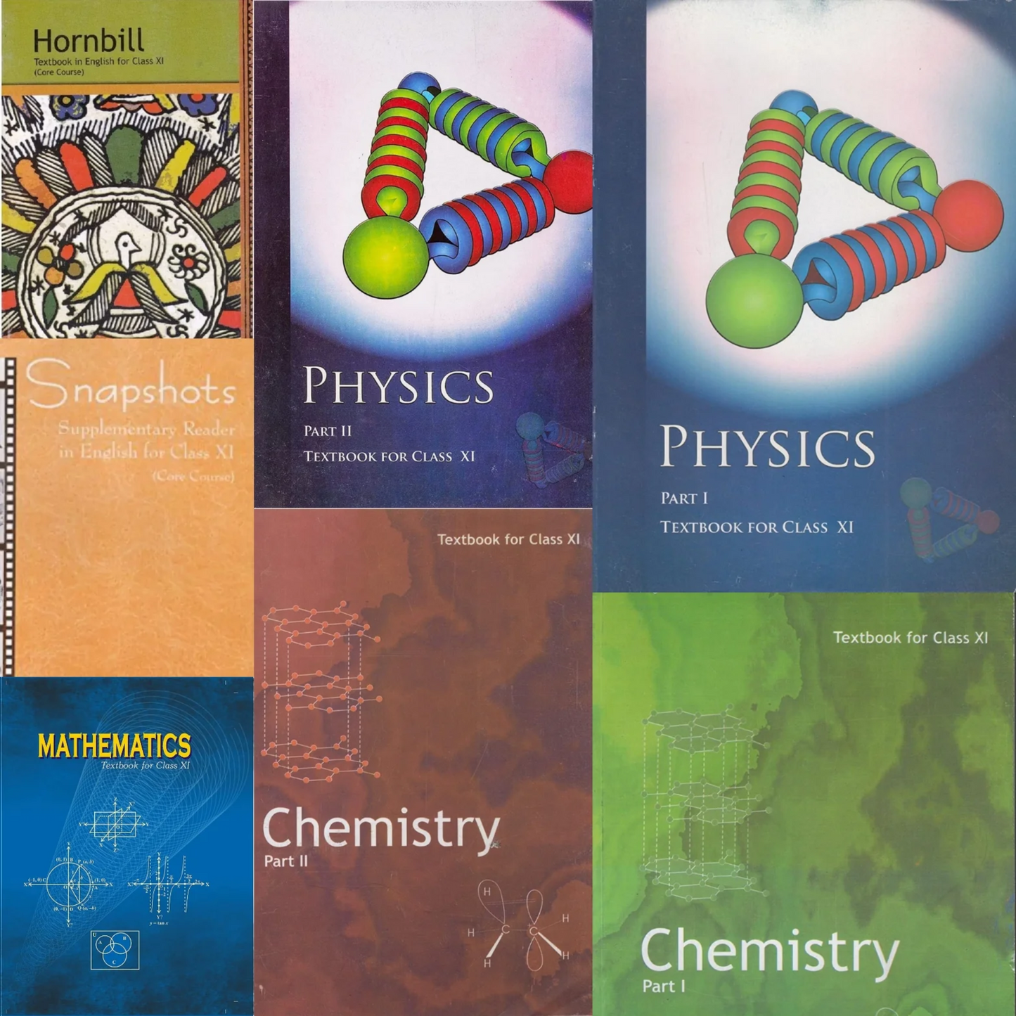 NCERT Class 11 / Class 11th Complete Set Combo | Physics, Chemistry, Mathematics, Hornbill & Snapshots (English Medium)