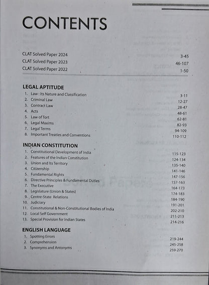 Arihant Study Guide CLAT 2025 | Solved Papers 2022-2024 | English Medium