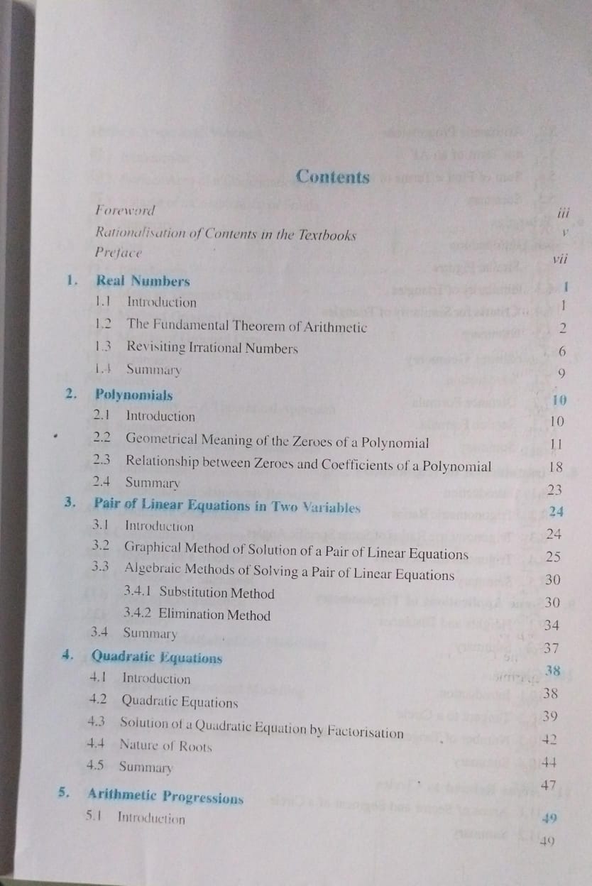 NCERT textbook for Mathematics – Class 10(English Medium)