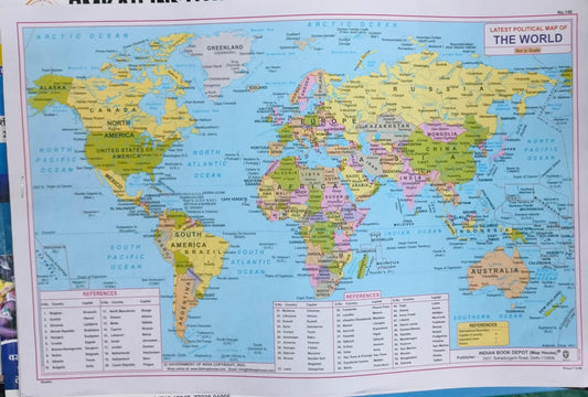 Indian Book Depot Latest Political Map of The World Set of 10 Map [English]