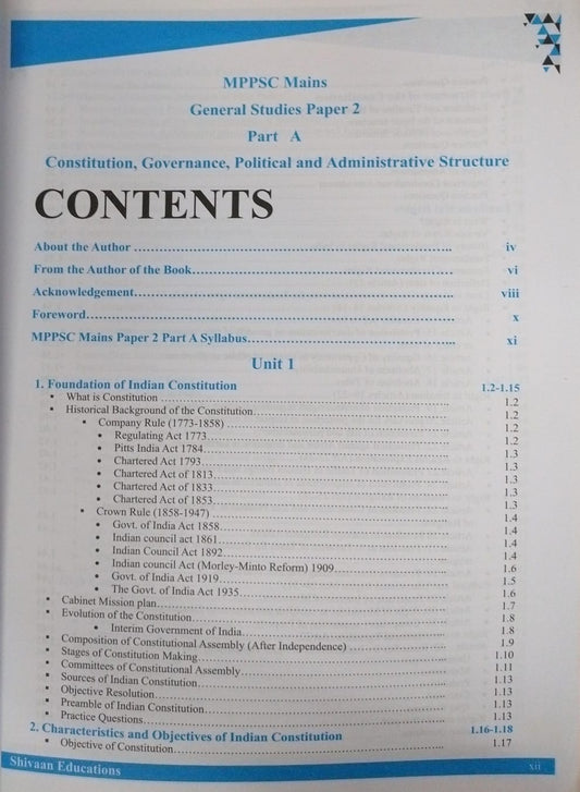 Shivaan Constitution, Governance, Political and Administrative Structure – GS Paper 2 Part-A[English]