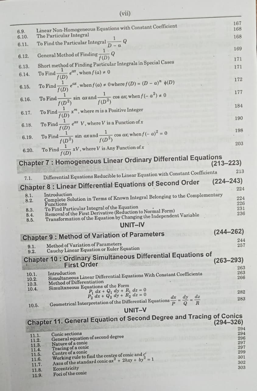 Shree Shiksha Differential Equations & Geometry B.Sc. 1st Year By Dr. H.K. Pathak (English Medium)